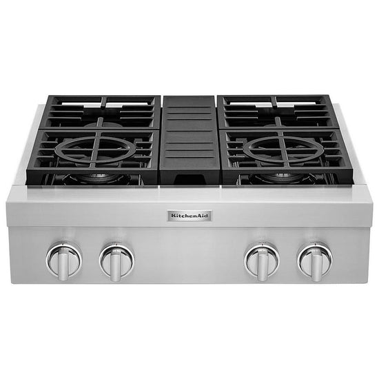 KitchenAid 30 Inch Commercial-Style Gas Rangetop with 4 Burners - KCGC500JSS