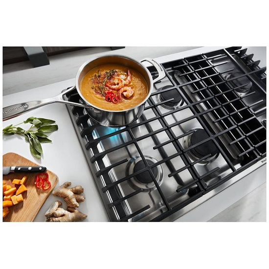 KitchenAid 36 Inch 5-Burner Gas Downdraft Cooktop, Stainless Steel - KCGD506GSS