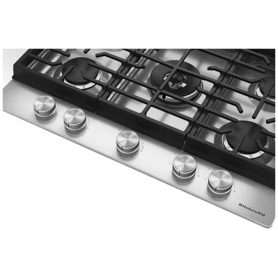 KitchenAid 30 Inch 5-Burner Gas Cooktop, Stainless Steel - KCGK530SSS