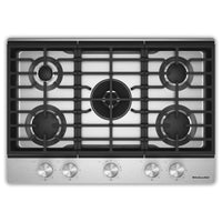 KitchenAid 30 Inch 5-Burner Gas Cooktop, Stainless Steel - KCGK530SSS