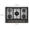 KitchenAid 30 Inch Gas Cooktop with 5 Burners, Black Ore - KCGK730SBE