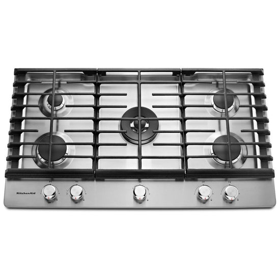 KitchenAid 36 Inch 5-Burner Gas Cooktop, Stainless Steel - KCGS556ESS