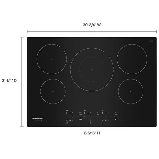 KitchenAid 30-Inch 5-Element Sensor Induction Cooktop - KCIG550JBL