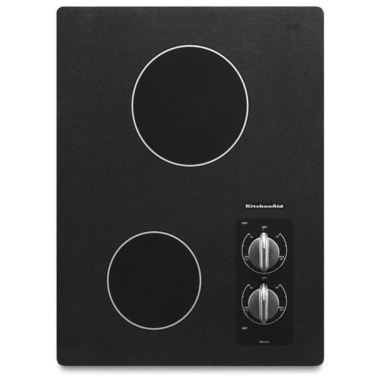 KitchenAid 15 Inch 2-Element Electric Cooktop, Black - KECC056RBL