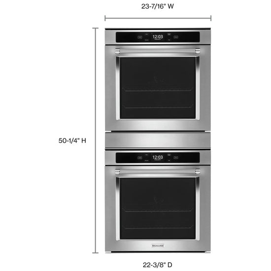 KitchenAid 24 Inch Double Wall Oven with 5.2 Cu. Ft. Total Capacity, Stainless Steel - KODC504PPS