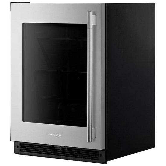 KitchenAid 24 Inch Undercounter Refrigerator with 5.2 Cu. Ft. and Glass Door - KURL324SSB