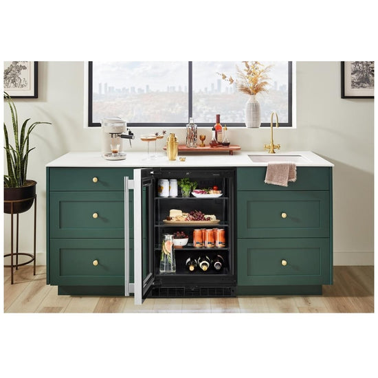 KitchenAid 24 Inch Undercounter Refrigerator with 5.2 Cu. Ft. and Glass Door - KURL324SSB