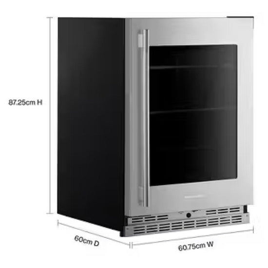 KitchenAid 24 Inch Panel-Ready Undercounter Refrigerator with 5.0 cu. ft. Capacity - KURR124SPA