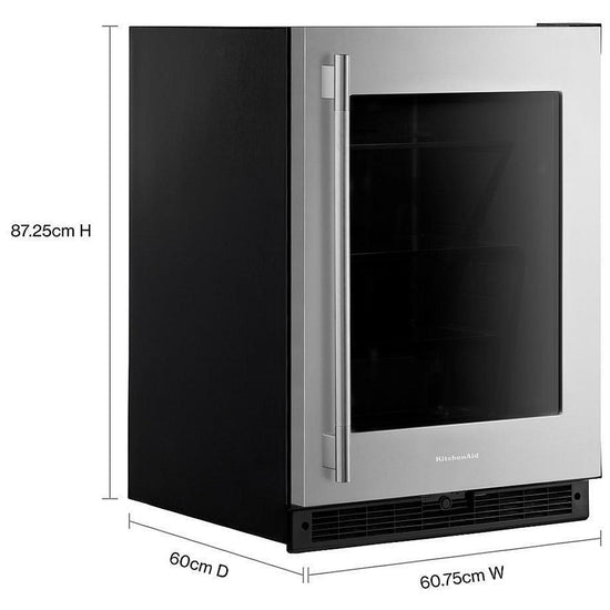 KitchenAid 24 Inch Undercounter Refrigerator with 5.2 cu. ft. Capacity, Stainless Steel - KURR324SSB