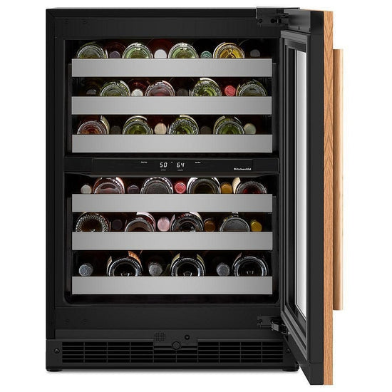 KitchenAid 24 Inch Panel-Ready Undercounter Wine Cellar, 46-Bottle - KUWL324SPA