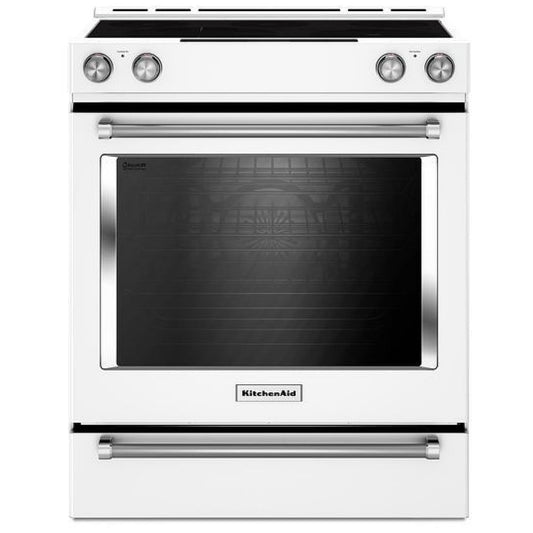 KitchenAid 30 Inch Slide-In Electric Range with 7.1 cu. ft. Capacity, White - YKSEB900EWH