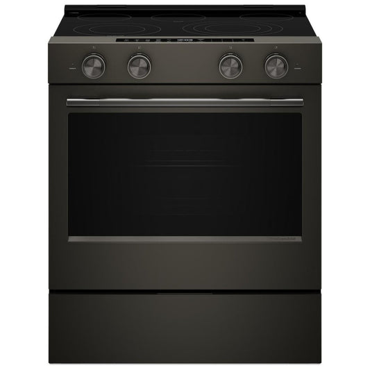 KitchenAid 30 Inch Slide-In Electric Range with 5.3 cu. ft. Capacity, Black Ore - YKSES530SBE