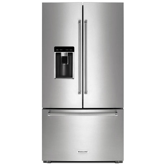 KitchenAid 36 Inch Counter-Depth French Door Refrigerator with 23.8 cu. ft. Capacity, Fingerprint Resistant Stainless Steel - KRFC704FPS