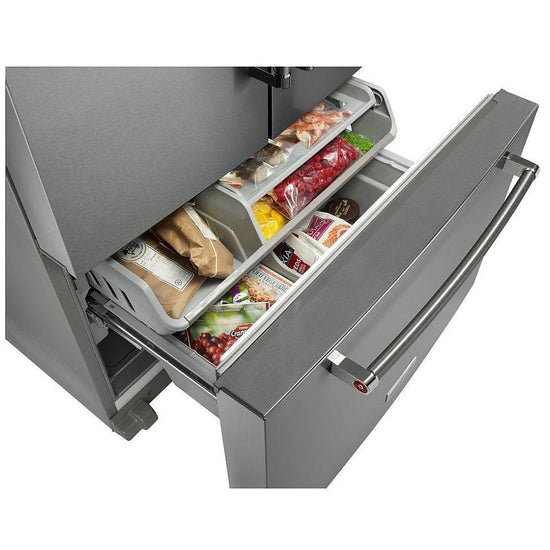 KitchenAid 36 Inch Counter-Depth French Door Refrigerator with 23.8 cu. ft. Capacity, Fingerprint Resistant Stainless Steel - KRFC704FPS