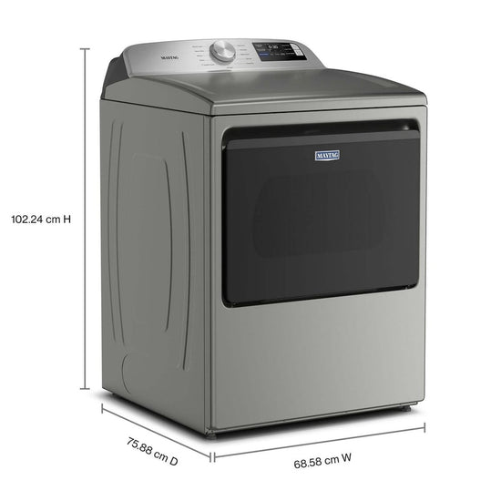 Maytag 7.4 Cu. Ft. Top Load Electric Dryer with Advanced Moisture Sensing, Radiant Silver - YMED6205RR