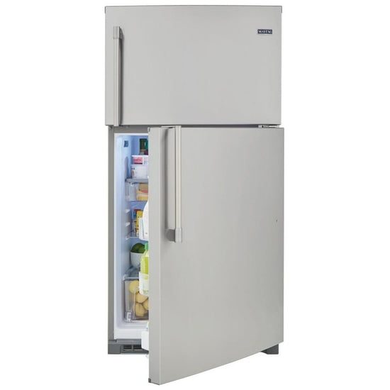 Maytag 33 Inch Top Freezer Refrigerator with 21.2 Cu. Ft. Capacity, Fingerprint Resistant Stainless Steel - MRT711SMFZ