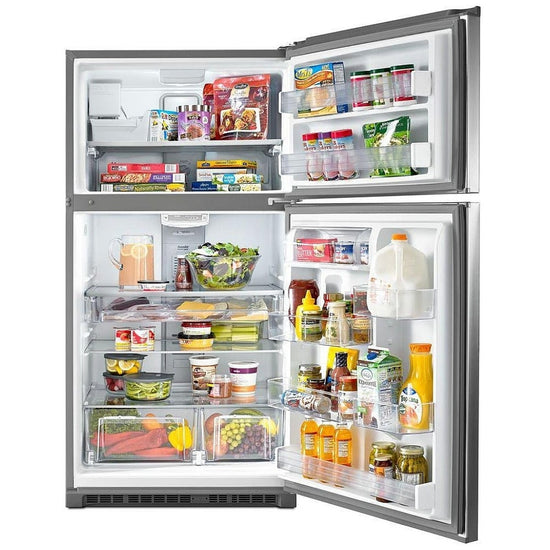 Maytag 33 Inch Top Freezer Refrigerator with 21.2 Cu. Ft. Capacity, Fingerprint Resistant Stainless Steel - MRT711SMFZ