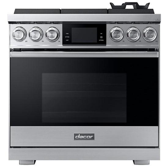 Dacor 36 Inch Pro Gas Range, Silver Stainless Steel - DOP36M96GLS/DA