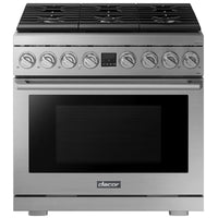Dacor 36 Inch Gas Range, Silver Stainless Steel - DOP36P86GLS/DA