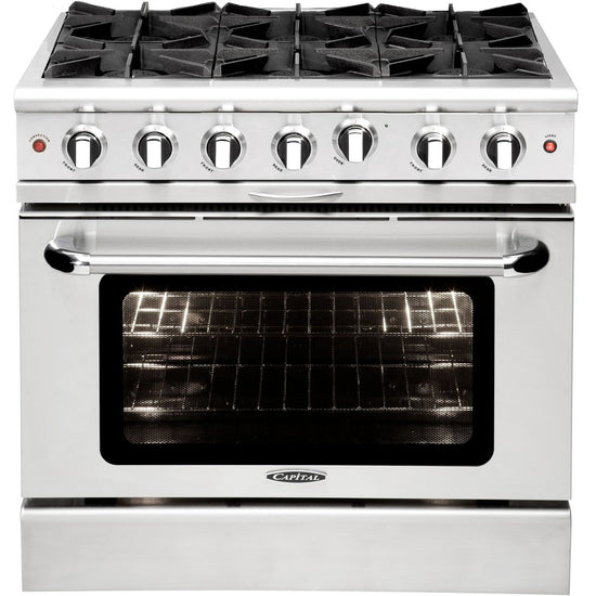 Capital 36 Inch Freestanding Gas Range with 6 Open Burners, 4.9 cu. ft. Oven - MCOR366-L/NG
