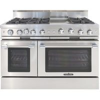 Capital 48 Inch Freestanding Gas Range with 6 Open Burners + Griddle, 7.6 cu. ft. - MCOR484G2-N