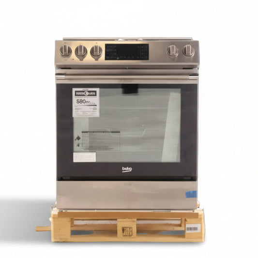 Trailer of 107 units of Beko 30" Slide-In Electric Range - SLER30524CSS