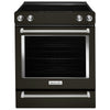 KitchenAid 30 Inch Slide-In Electric Range with 6.4 cu. ft. Capacity, Black Stainless Steel - YKSEG700EBS