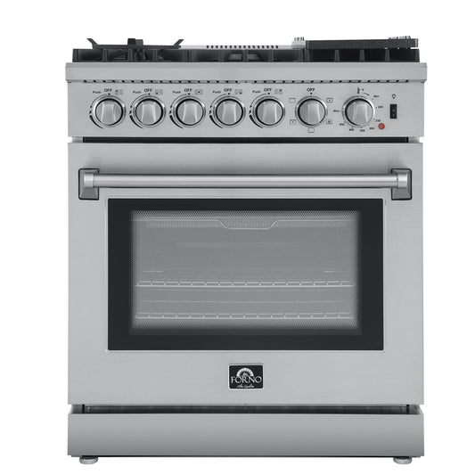 Forno Lazio 30 Inch Freestanding Dual Fuel Range with True Convection - FFSGS6196-30