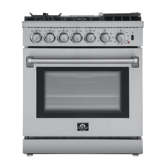 Forno Lazio 30 Inch Freestanding Dual Fuel Range with True Convection - FFSGS6196-30