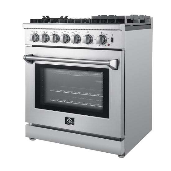 Forno Lazio 30 Inch Freestanding Dual Fuel Range with True Convection - FFSGS6196-30