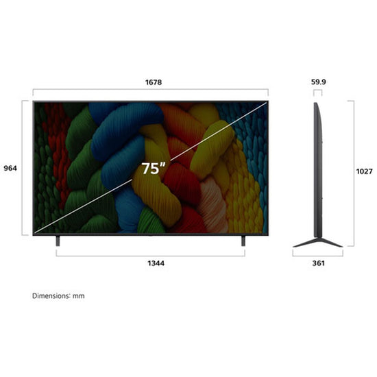 LG 75 Inch NanoCell 4K UHD HDR LED Smart TV - 75NANO80AUA.ACC
