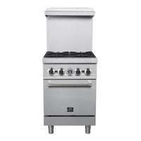 FORNO Commerciale 24 Inch Gas Range with 4 Burners - FCMGR0093-24