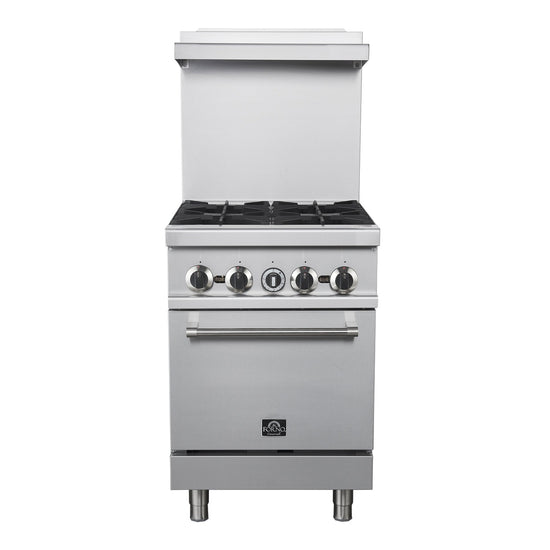 FORNO Commerciale 24 Inch Gas Range with 4 Burners - FCMGR0093-24