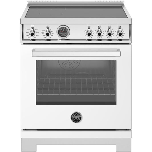 Bertazzoni 30 Inch Freestanding Induction Range with 4 Elements, Bianco White - PRO304IFEPBIT