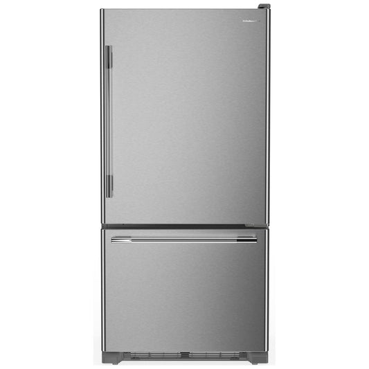 KitchenAid 30 Inch Bottom Freezer Refrigerator with 18.7 cu. ft. Capacity, PrintShield Stainless Steel - KRBR130SPS