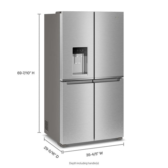 Whirlpool 36-Inch Counter Depth 4-Door French Door Refrigerator with Ice Maker - WRQC7836RZ