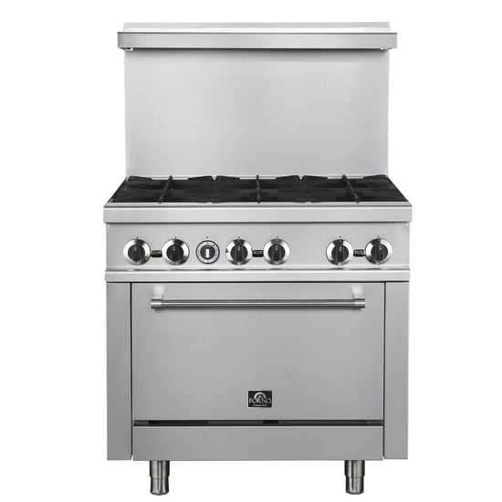 Forno Commerciale 36 Inch Gas Range with 6 Burners - FCMGR0093-36