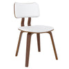 WHI Zuni Dining/Lounge Chair, White Faux Leather and Walnut - 202-581PUWT