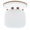 WHI Zuni Dining/Lounge Chair, White Faux Leather and Walnut - 202-581PUWT
