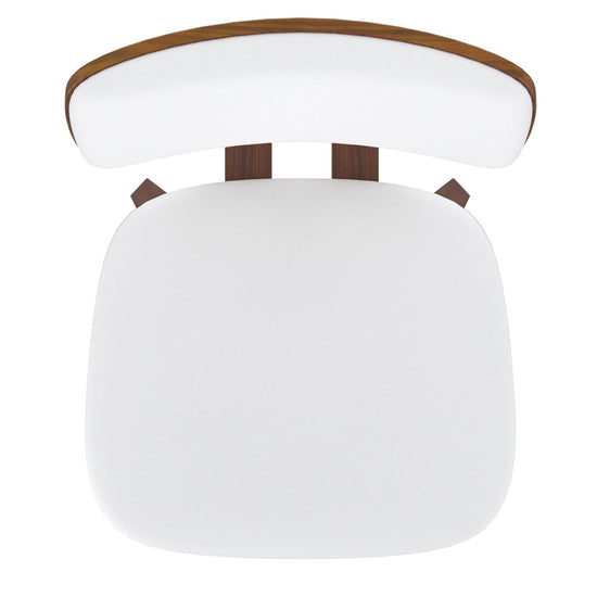 WHI Zuni Dining/Lounge Chair, White Faux Leather and Walnut - 202-581PUWT