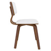 WHI Zuni Dining/Lounge Chair, White Faux Leather and Walnut - 202-581PUWT