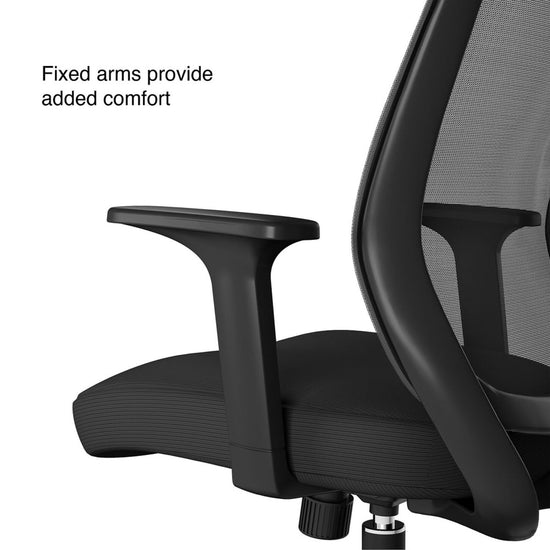 Union & Scale Essentials Mesh Back Fabric Task Chair, Black - UN59415