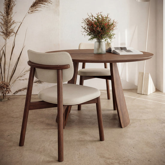HOFT Obelia 47 in Round Dining Table, Walnut - WM2095-WALNUT