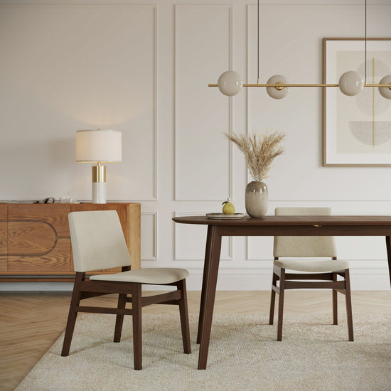 HOFT Eira Dining Chair Ivory & Walnut - WM1986-DC