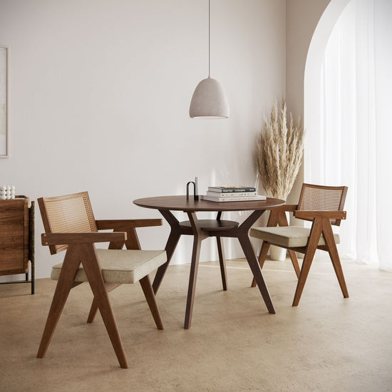 HOFT Ansel Round Dining Table in Walnut - WM1977-DT