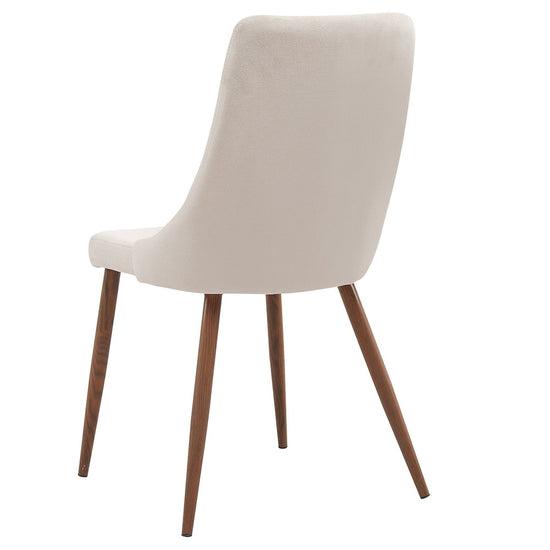 WHI Cora Walnut Parson Dining Chair with Beige Polyester Seat, Set of 2 - 202-182BG