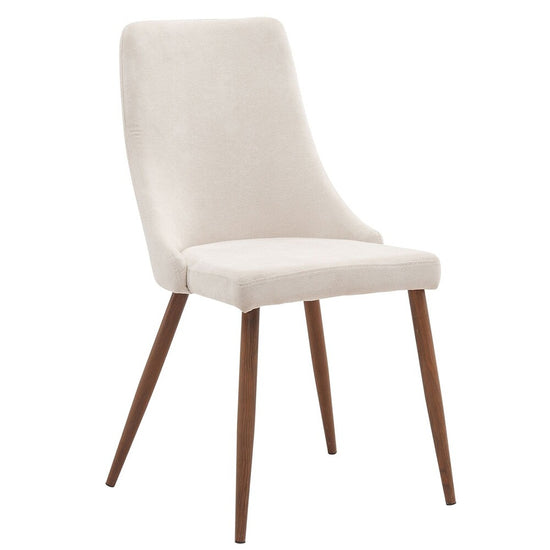 WHI Cora Walnut Parson Dining Chair with Beige Polyester Seat, Set of 2 - 202-182BG