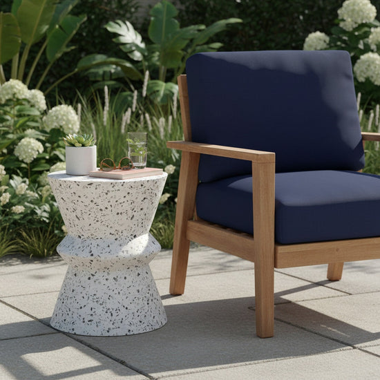 Courtyard Terrazzo Concrete Hourglass Side Table - VT074-HH