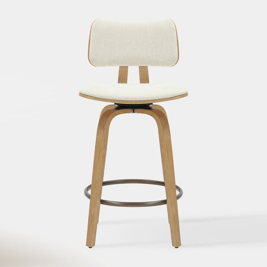 Hoft Home Zaki Counter Stool, Beige and Natural - 203-581BG