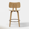 Hoft Home Zaki Counter Stool, Beige and Natural - 203-581BG